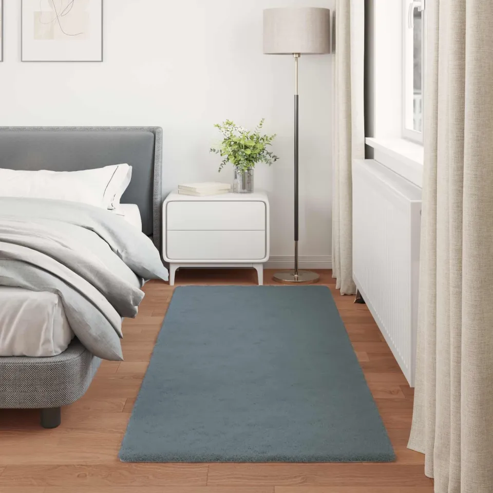 vidaXL Antislip vloerkleed van imitatie konijnenbont OLITE Antraciet, foto 3