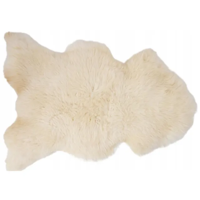 SKÓREX Natuurlijke Witte Schapenvacht - 120cm XL, 100% Echt Wol Natuurlijk wit