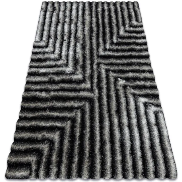 RUGSX Kleden Rugsx Tapijt shaggy FLIM 010-B3 modern, Labirynt Zwart