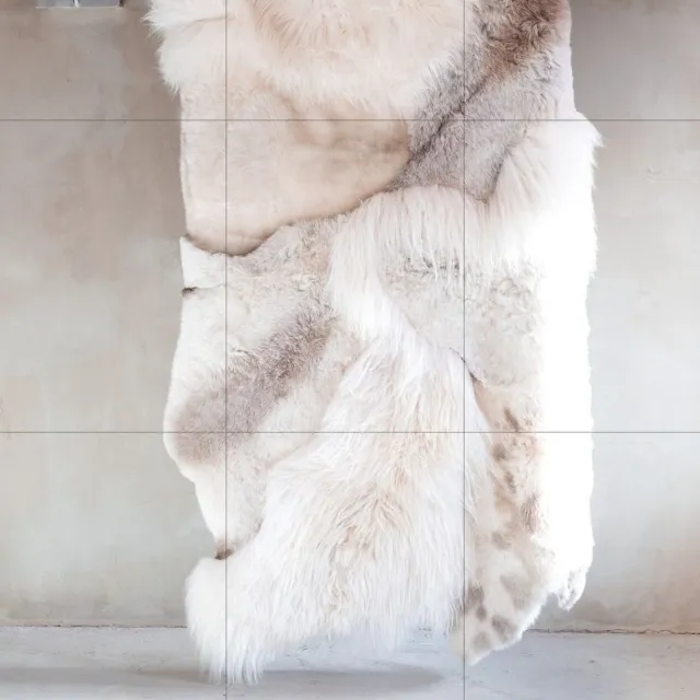 PHILLINE.BE Schapentapijt Naturel - vloerkleed schapenvachten - naturel - schapenkarpet - gemengd - beige