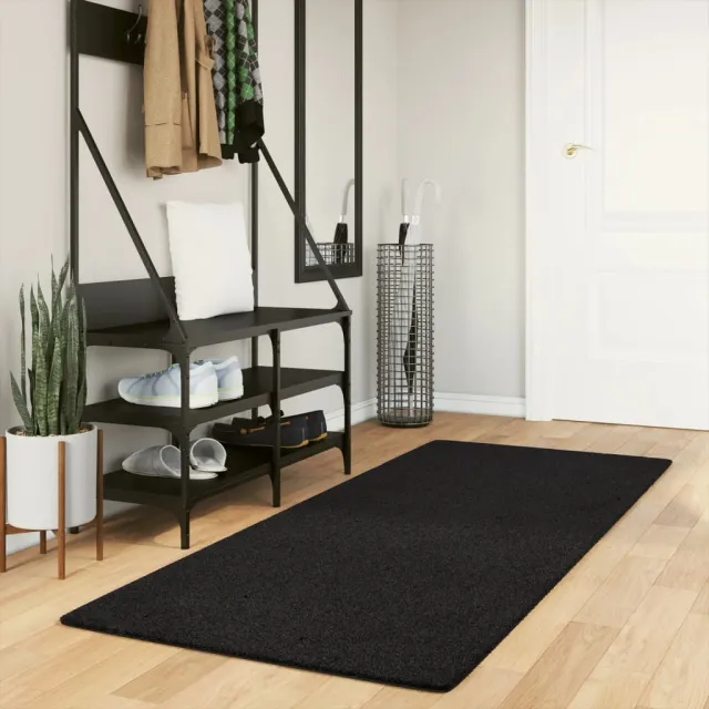 vidaXL Vloerkleed HUARTE laagpolig zacht wasbaar 80x200 cm zwart, foto 2