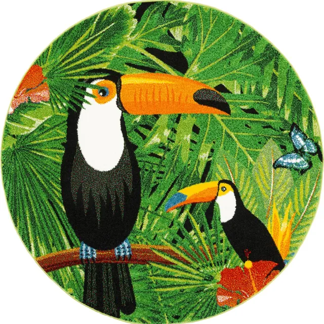 Pergamon Vloerkleed Designer Faro Tropical Toucan Groen