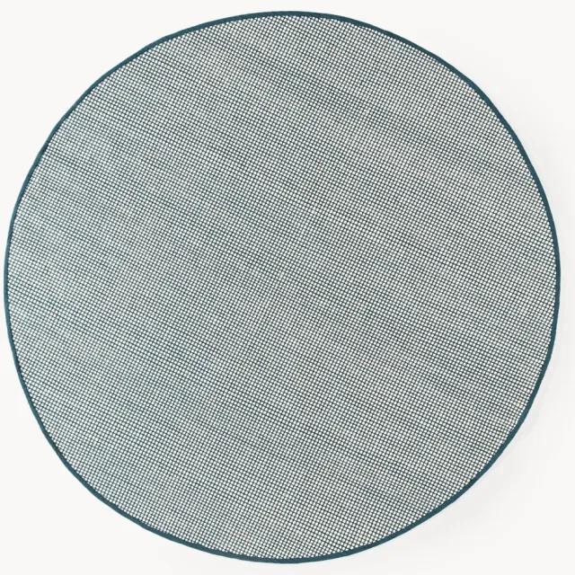 Westwing Collection Rond handgeweven wollen vloerkleed Amaro Blauw