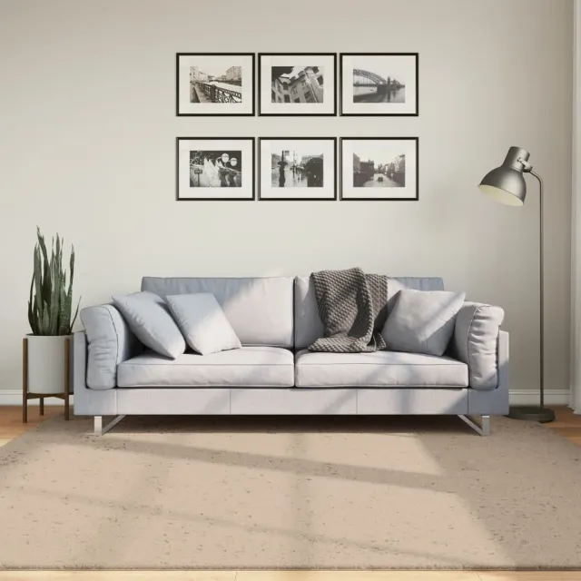 vidaXL Vloerkleed HUARTE laagpolig zacht wasbaar 200x200cm zandkleurig, foto 2