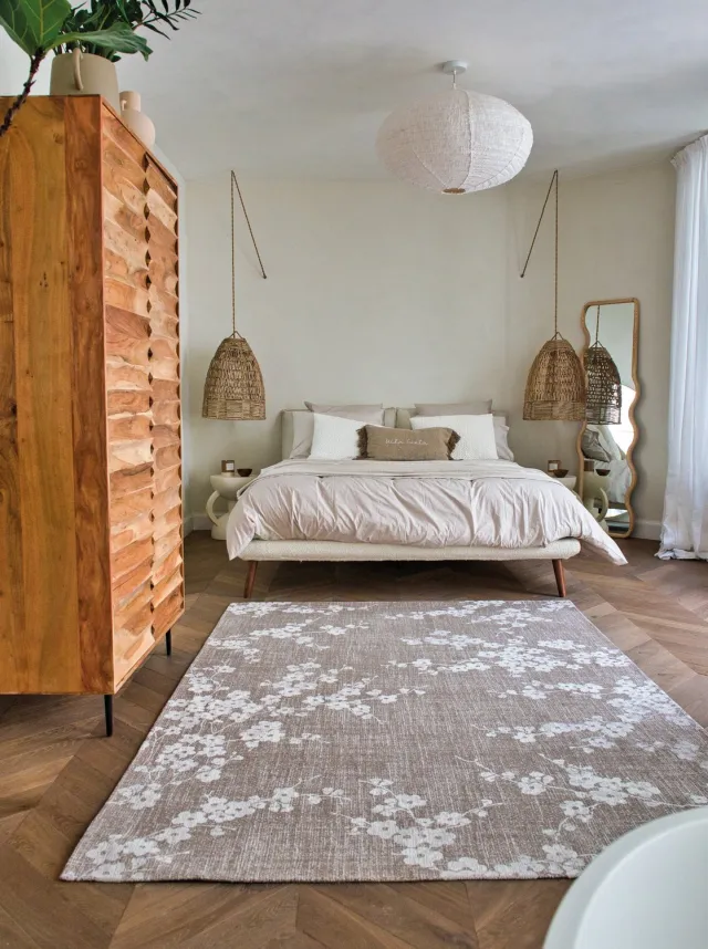 Louis de Poortere Wasbaar Binnen & Buiten Vloerkleed - 170 x 240 cm - Louis De Poortere Sakura Morning Mist - Laagpolig Tapijt - Gerecycled PET - Made in Belgium - Circulair Blauw