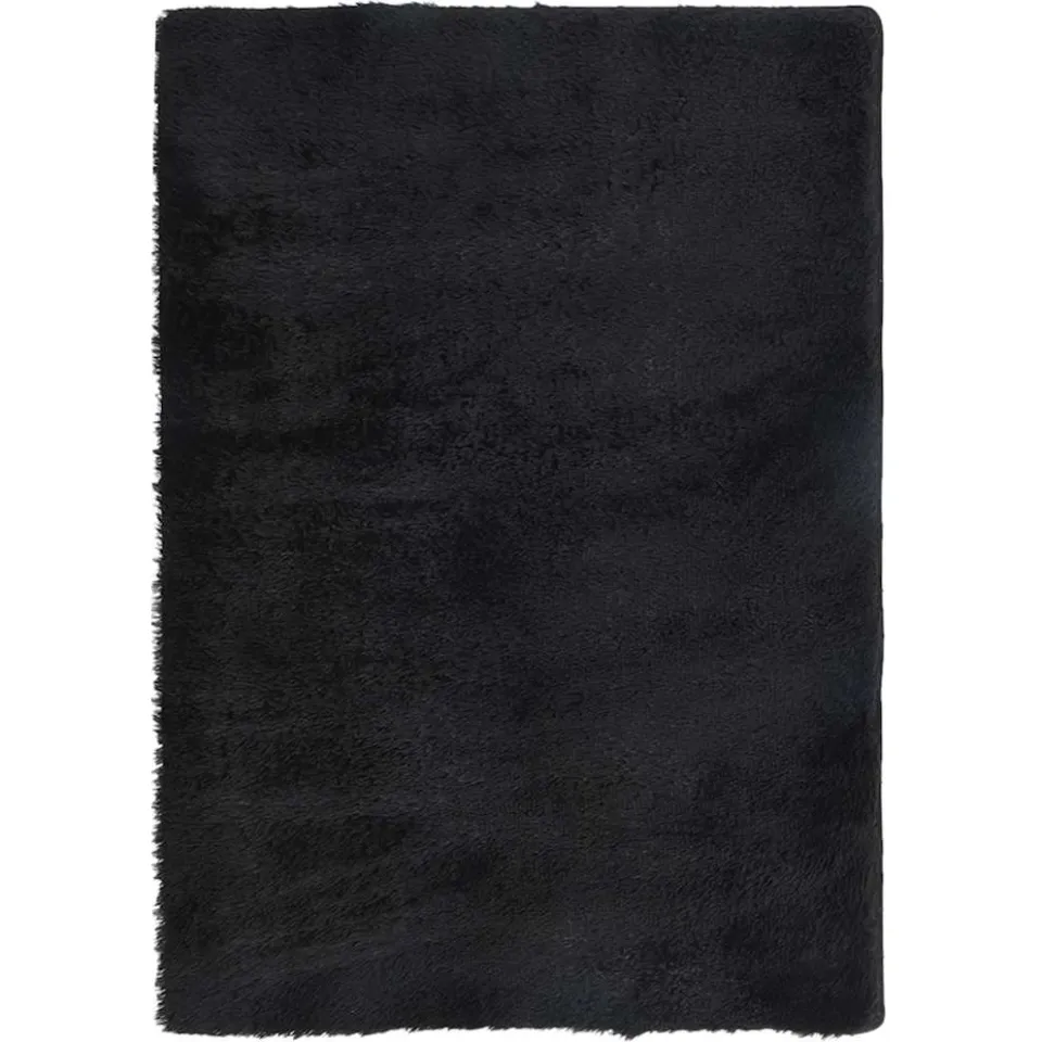 vidaXL Hoogpolig vloerkleed NAVARRA 160x230 cm polyester zwart