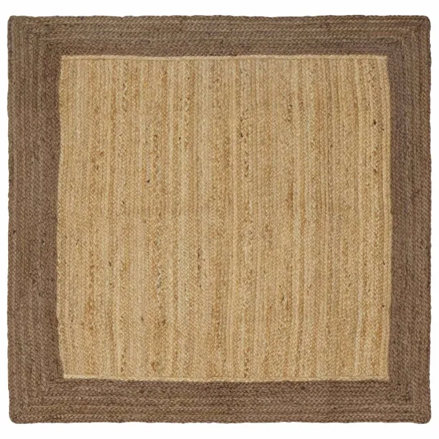 vidaXL Gebied Tapijt Grijs en natuurlijk 120 x 120 cm Jute
