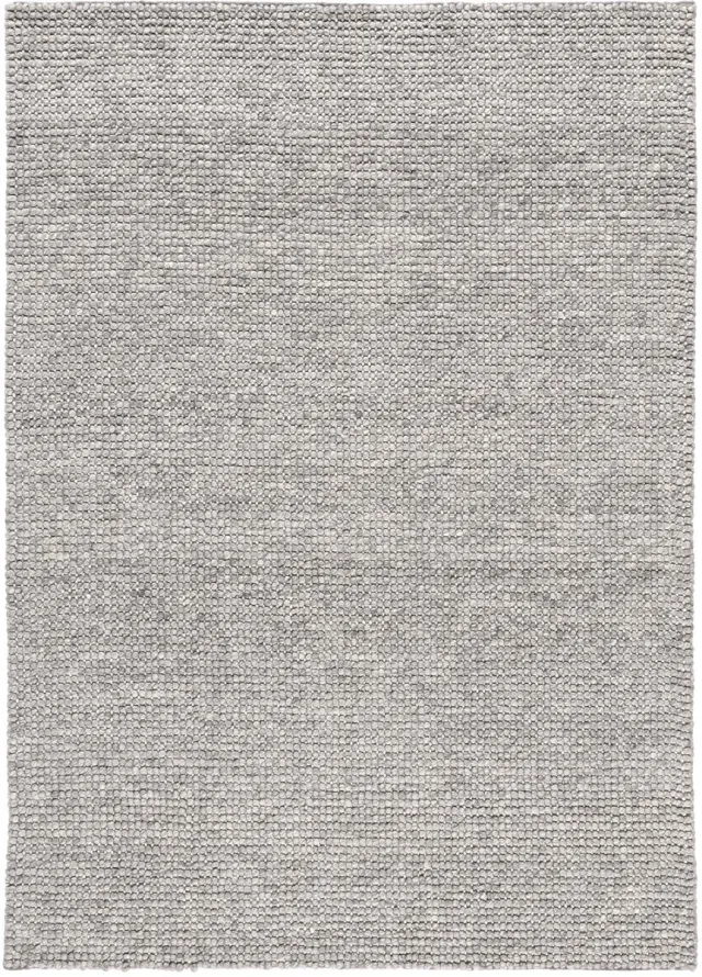 Lino Arte Grijs Vloerkleed 170x240cm – Handgeweven Vloerkleed van 100% Vervilte Wol – Hoogwaardig Vloerkleed voor o.a. Woonkamer, Slaapkamer, Eetkamer & Hal