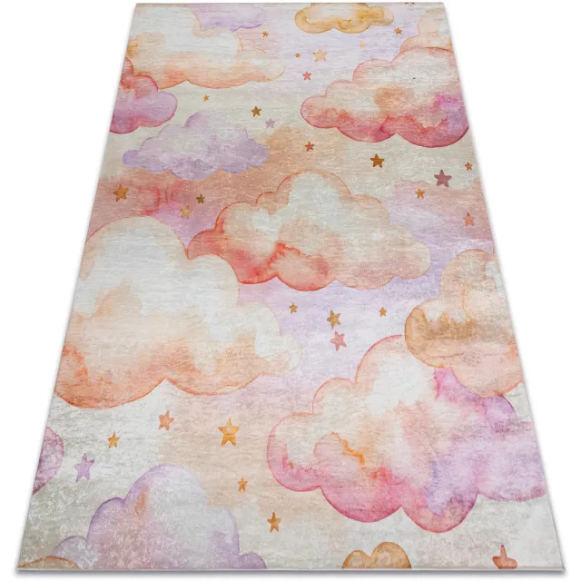 RUGSX Kleden Rugsx BAMBINO 61510 wastapijt Wolken, sterren voor kinde 200x290 cm Beige