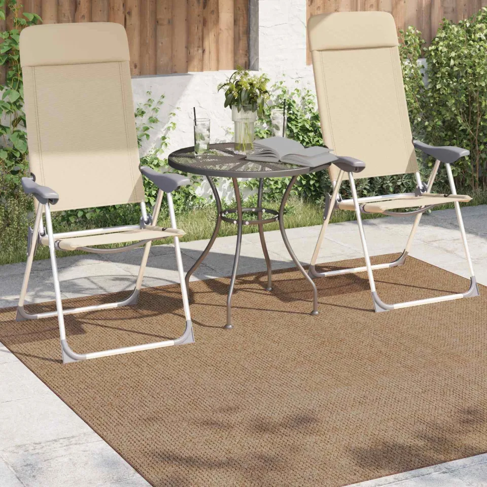 vidaXL Binnen- en buitentapijt AGIRA Naturel 120 x 120 cm Polyester, foto 3