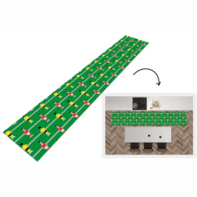 KitchenYeah Keukenloper - Loper keuken - Patronen - Voetbal - Sport - 300x50 cm - Keukenloper vinyl Multicolor