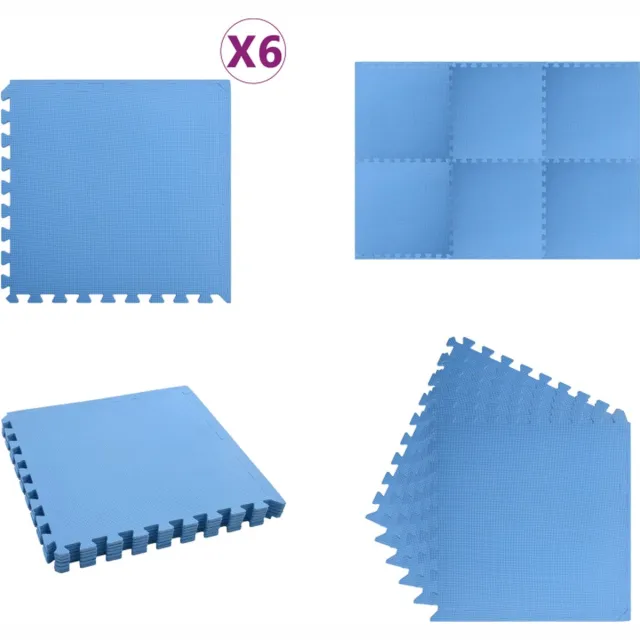 vidaXL Vloermatten - 6 - st - 2,16 - ㎡ - EVA-schuim - blauw