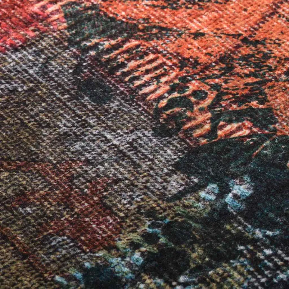 vidaXL Vloerkleed wasbaar patchwork 80x300 cm meerkleurig