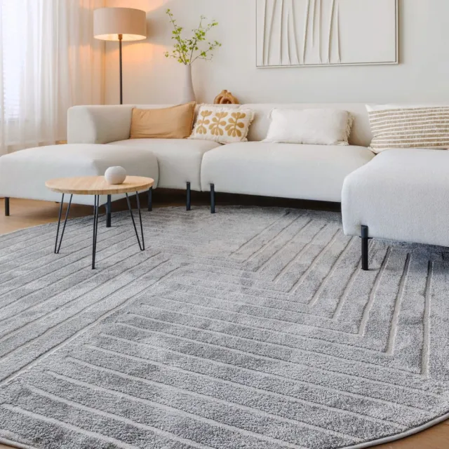 Nordic Weavers Scandinavisch vloerkleed rond - Contour Edge grijs 80