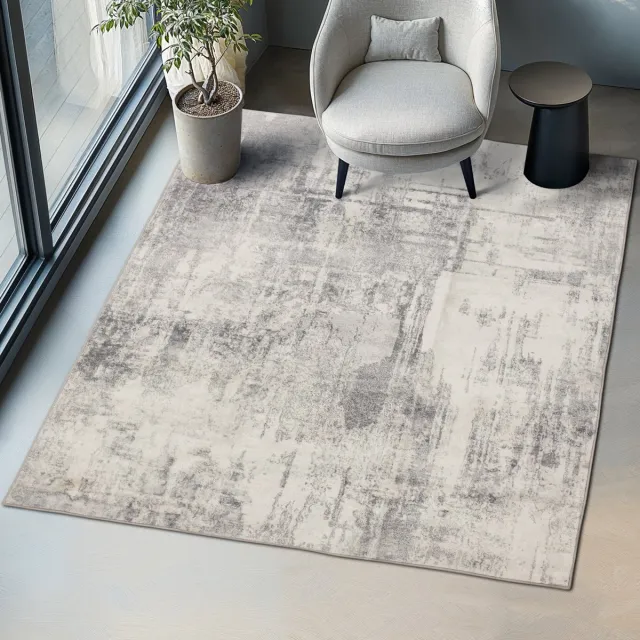 Tectake Vintage design tapijt - Laagpolig vloerkleed voor woonkamer, kinderkamer, slaapkamer of hal - Wasbaar - Div. afmetingen - 200x274cm - beige/grijs beige grijs