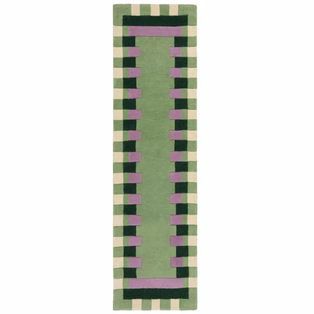 Flair Rugs Kai Wol Vloerkleed met Border GROEN