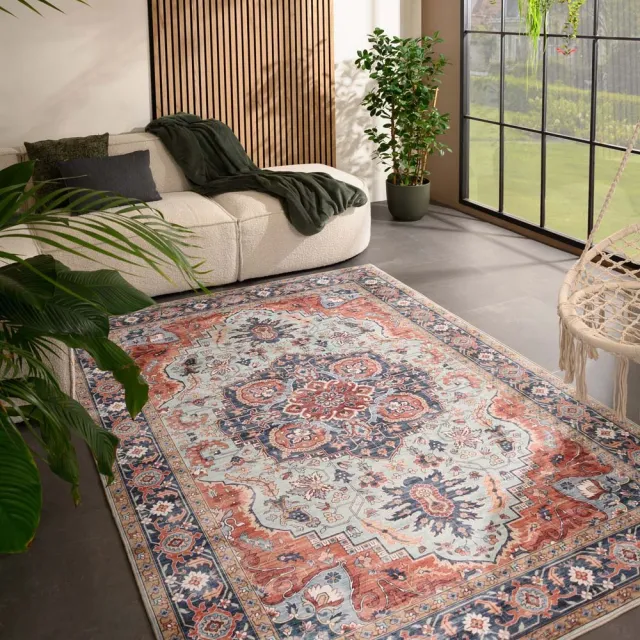 Heritaged Vintage buitenkleed - Valenca Fino groen/blauw 80x150