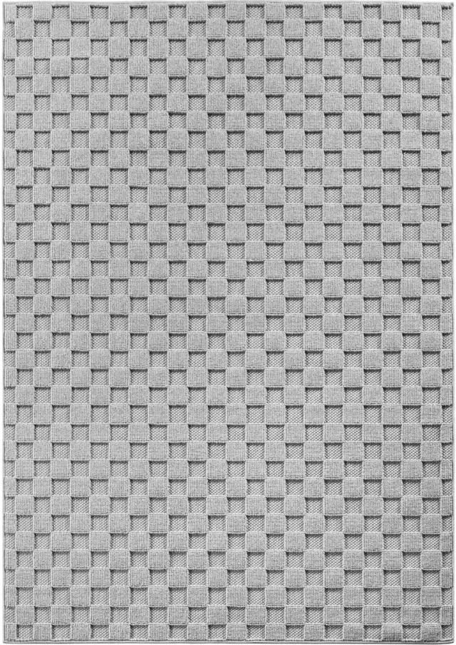 Ayyildiz Helix Geruit Vloerkleed Grijs 80 x 250 cm – Laagpolig Tapijt met Ruitpatroon – Modern Vloerkleed voor Woonkamer en Slaapkamer