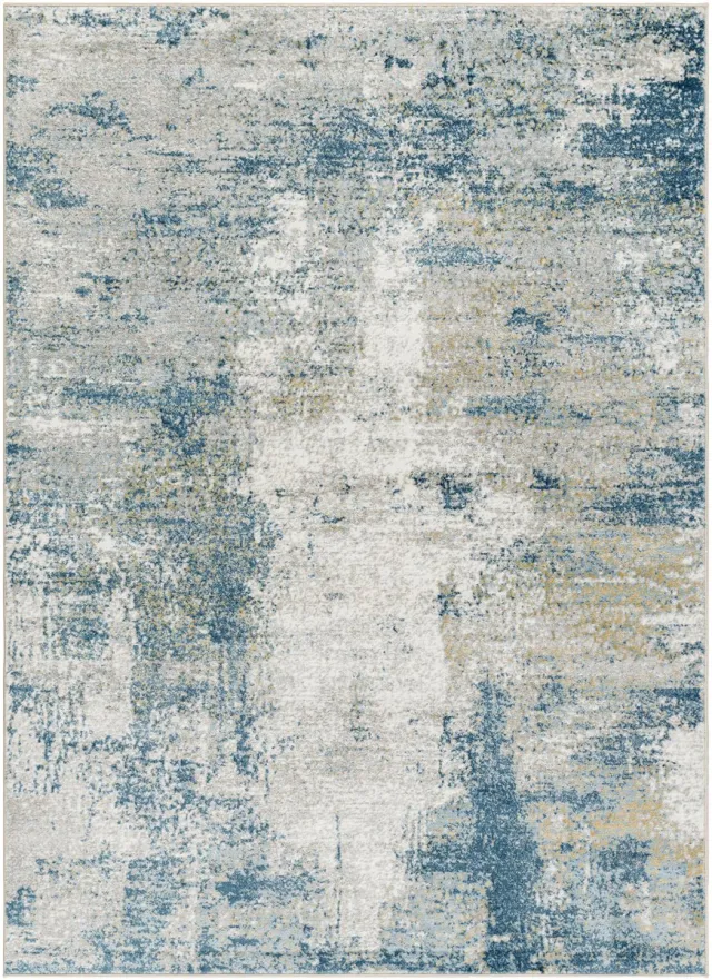 Surya Nalany vloerkleed modern abstract eendenblauw