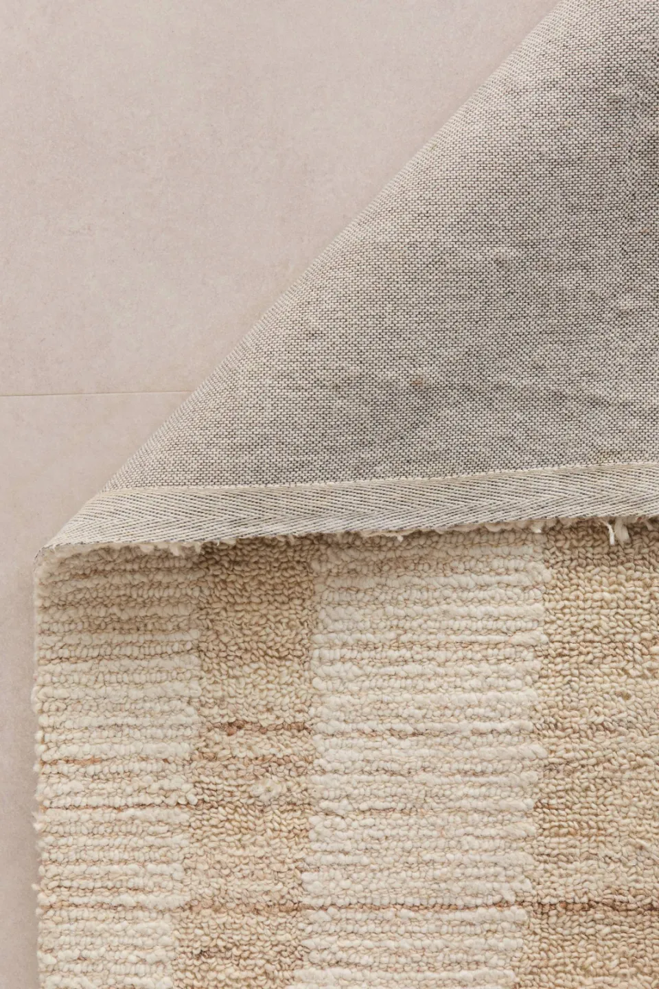 NOUS Living Amory vloerkleed wol beige, foto 3