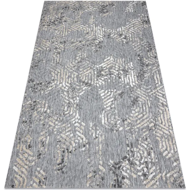 RUGSX Kleden Rugsx Tapijt Structureel SOLE D3842 zeshoeken Plat gewev Grijs