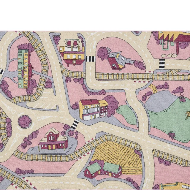 RUGSX Kleden Rugsx REBEL ROADS TAPIJT Playtime 63 Kleine stad, 95x133 cm Roze