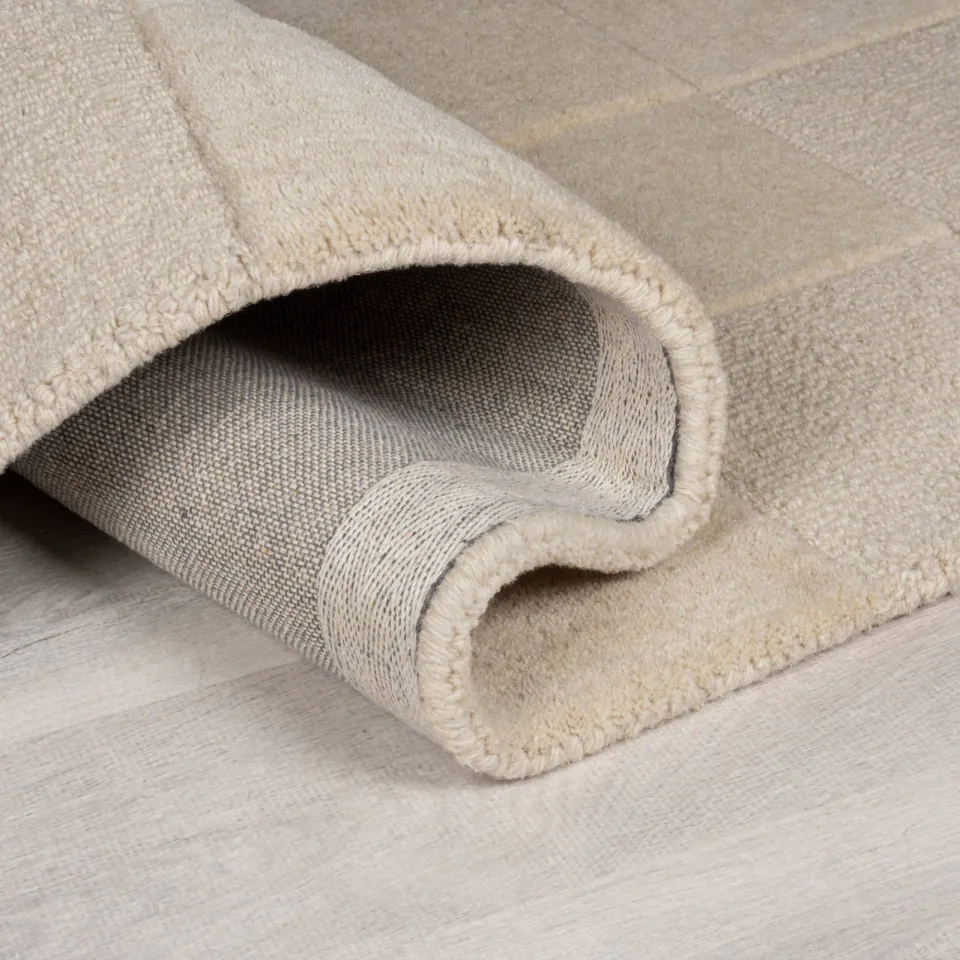 Flair Rugs Checkerboard Modern wollen vloerkleed natuurlijk, foto 6
