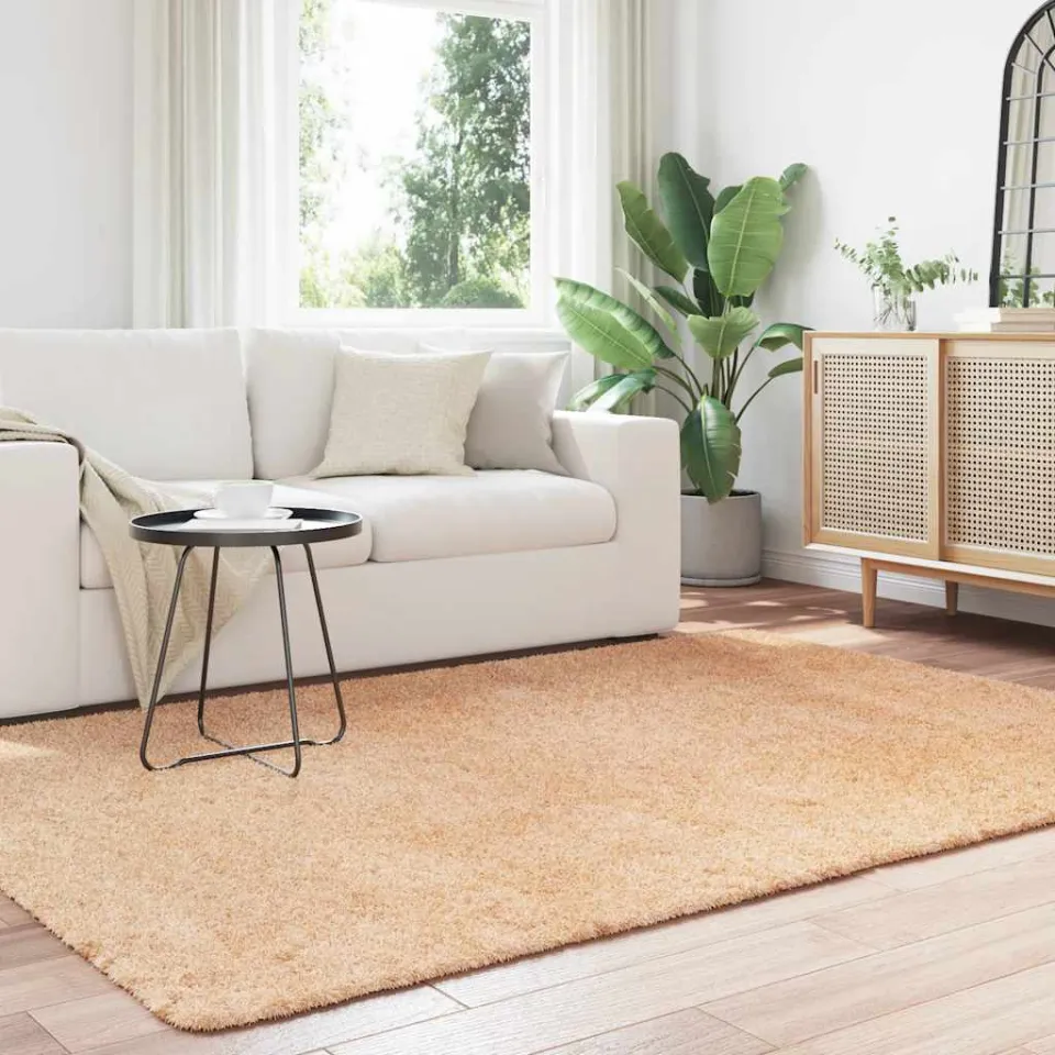 vidaXL Hoogpolig vloerkleed NAVARRA 160x230 cm polyester beige, foto 3