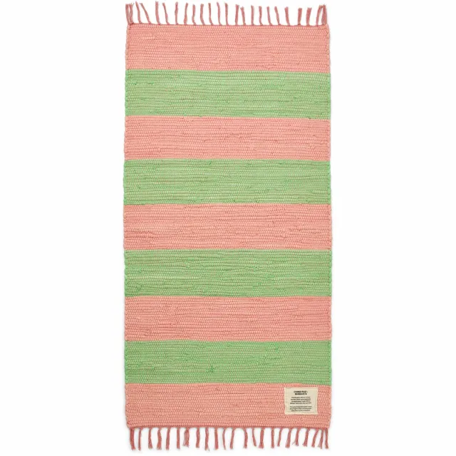 Bongusta Chindi Rug bubblegum & bright green - vloerkleed roze & groen - 60x 120 cm roze en groen