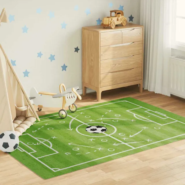 vidaXL Kindervloerkleed voetbalveld wasbaar 160x230 cm groen, foto 2