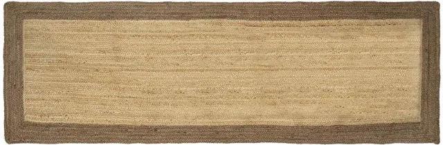 vidaXL Gebied - Tapijt - Grijs - en - natuurlijk - 80 - x - 200 - cm - Jute Grijs en natuurlijk