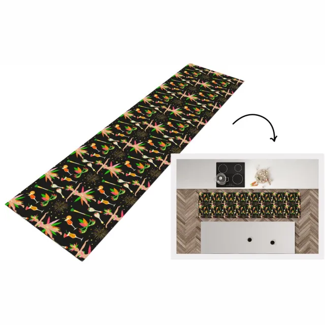 KitchenYeah Keukenloper - Loper keuken - Brazilië - Carnaval - Patroon - 200x50 cm - Keukenloper vinyl Multicolor