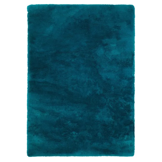 Padiro zacht hoogpolig shaggy vloerkleed - turquoise - modern effen ontwerp - met een zachte uitstraling - voor vloerverwarming - van polyester
