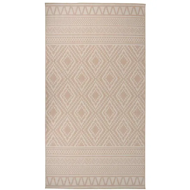 vidaXL Buitenkleed met patroon platgeweven 80x150 cm bruin