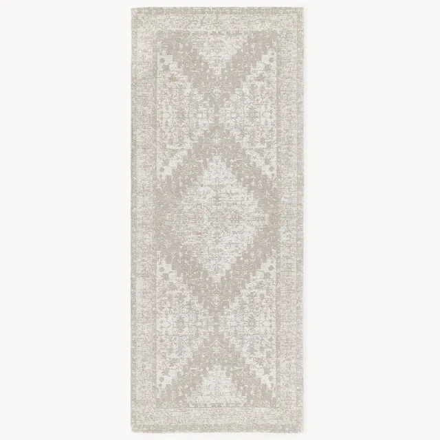 Westwing Collection Handgeweven chenille loper Neapel Grijs