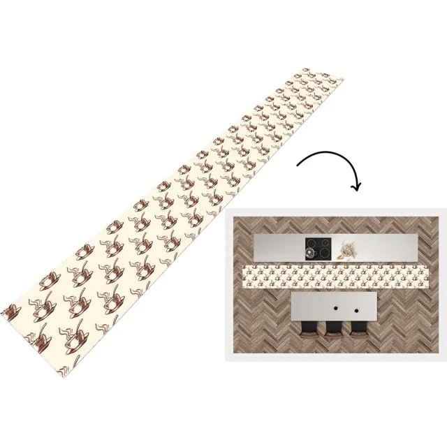 KitchenYeah Keukenloper - Keukenmat - Patronen - Vintage - Koffie - Keuken vloerkleed, foto 3