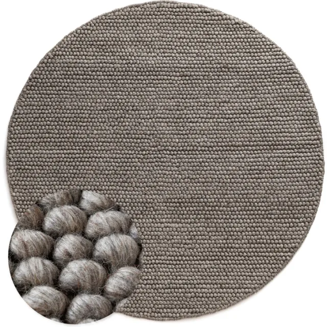 Nordic Weavers Rond wollen vloerkleed - Fjell zandkleur 300