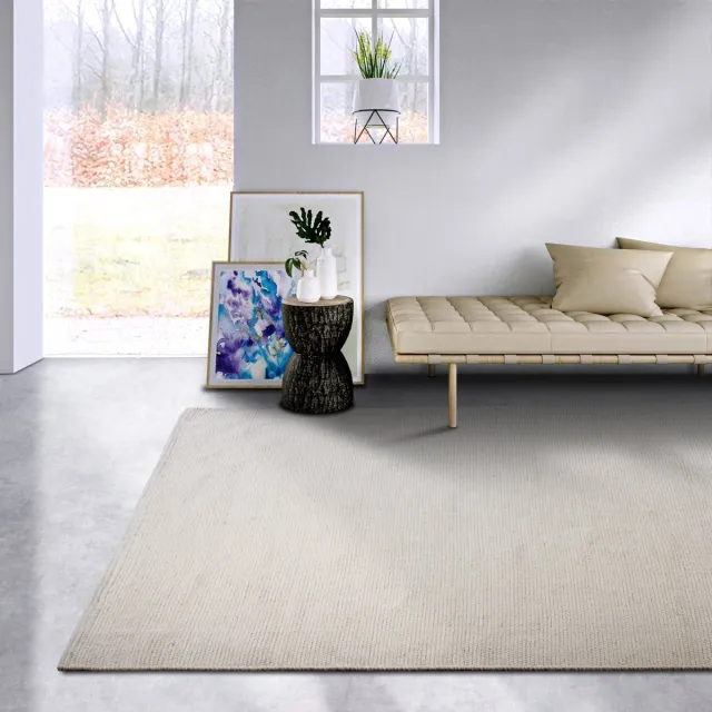 Elle Decoration Delhi wollen vloerkleed Pradesh Naturel/Wit - 120 x 170 cm - (S) Beige