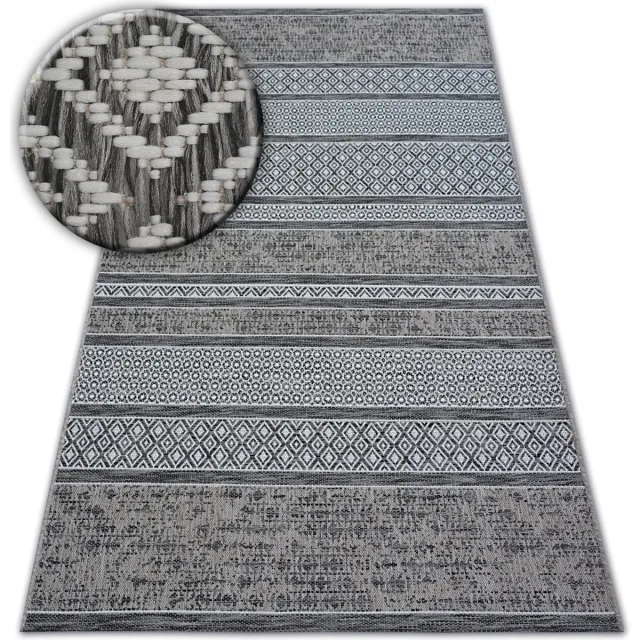 RUGSX Kleden Rugsx Sisal tapijt SISAL LOFT 21118 BOHO ivoor/zilver/g 140x200 cm Grijs