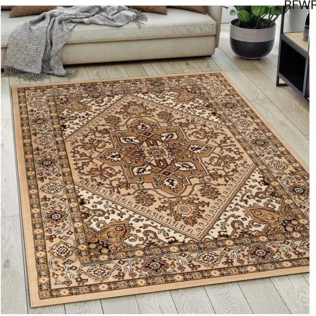 RFWR Oriëntaals Vloerkleed 160x230 cm - Traditioneel Tapijt voor Woonkamer, Slaapkamer en Eetkamer - OEKO-TEX Gecertificeerd - Beige