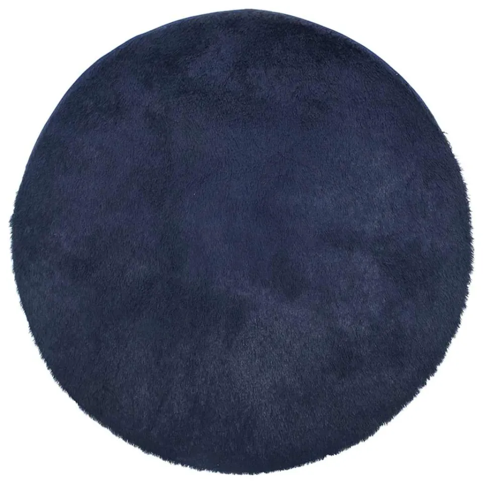 vidaXL Hoogpolig vloerkleed NAVARRA 100x100 cm polyester marineblauw