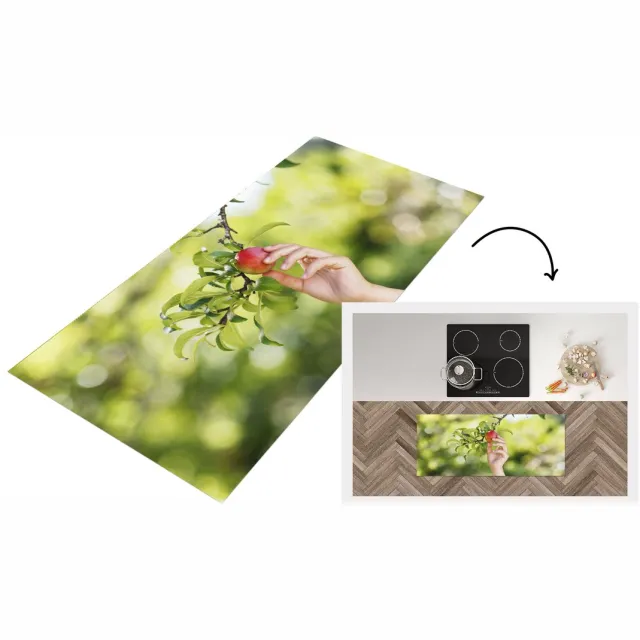 KitchenYeah Keukenloper - Loper keuken - Fruitbomen - Moestuin - Appel - 120x50 cm - Keukenloper vinyl Multicolor