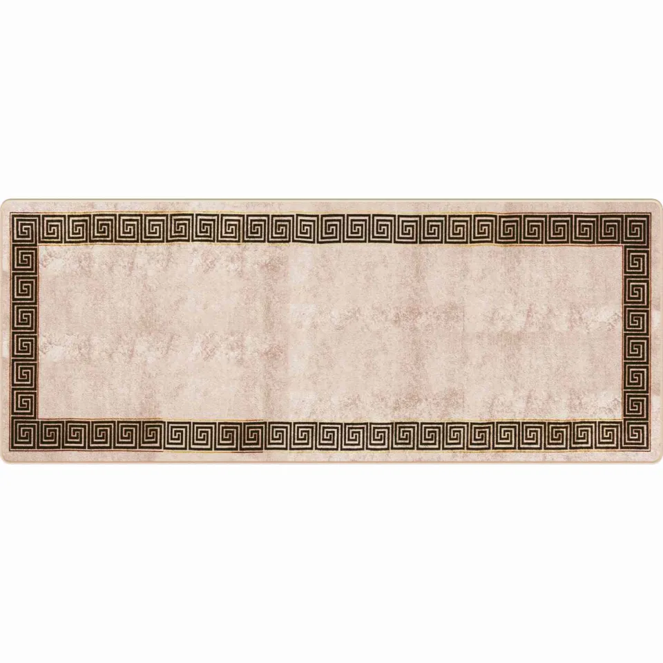 vidaXL Vloerkleedloper MARSA Beige en zwart 100 x 250 cm