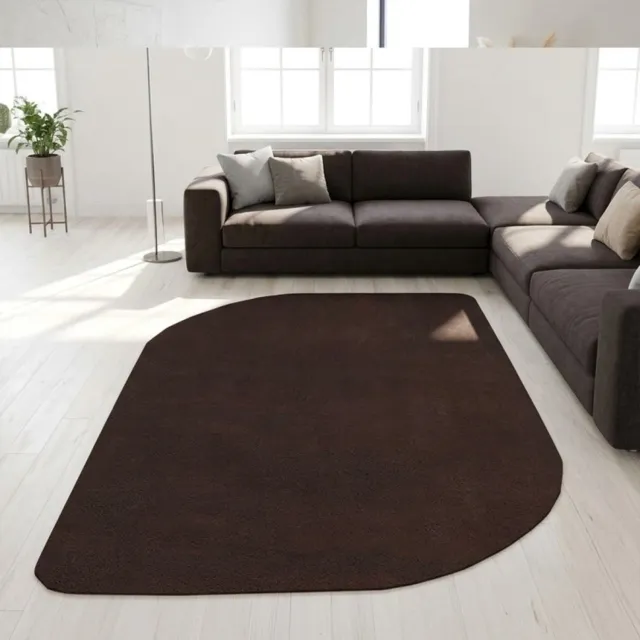TapisTrend Harig tapijt Bruin 160x220 cm Organisch gevormd, asymmetrisch, effen vloerkleed met een zachte pool van 19 mm voor de woonkamer, slaapkamer