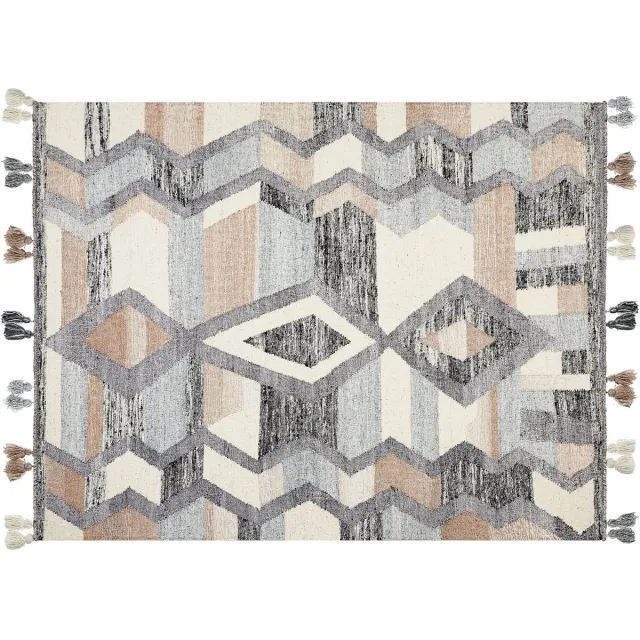 Beliani AYGEZARD - Kelim vloerkleed - Multicolor - Wol Meerkleurig