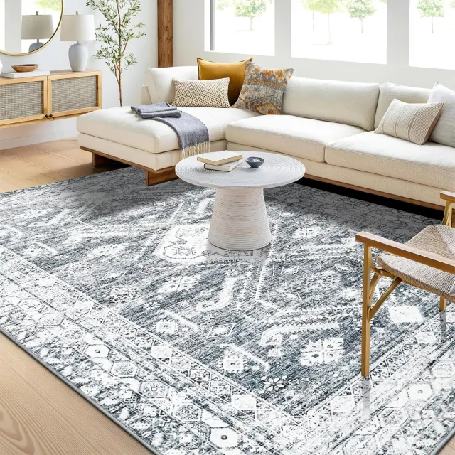 Ibenzoa Zacht en Functioneel Woonkamer Tapijt – 160 x 230 cm – Antislip & Wasbaar grijs