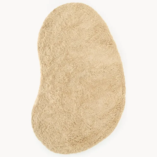 Westwing Collection Handgetuft vloerkleed Tully met organische vorm B Beige