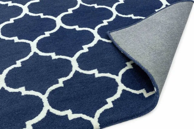 Eazy Living Easy Living - Albany-Ogee-Blue Vloerkleed - 200x290 - Rechthoek - Laagpolig Tapijt - Klassiek - Blauw, Wit