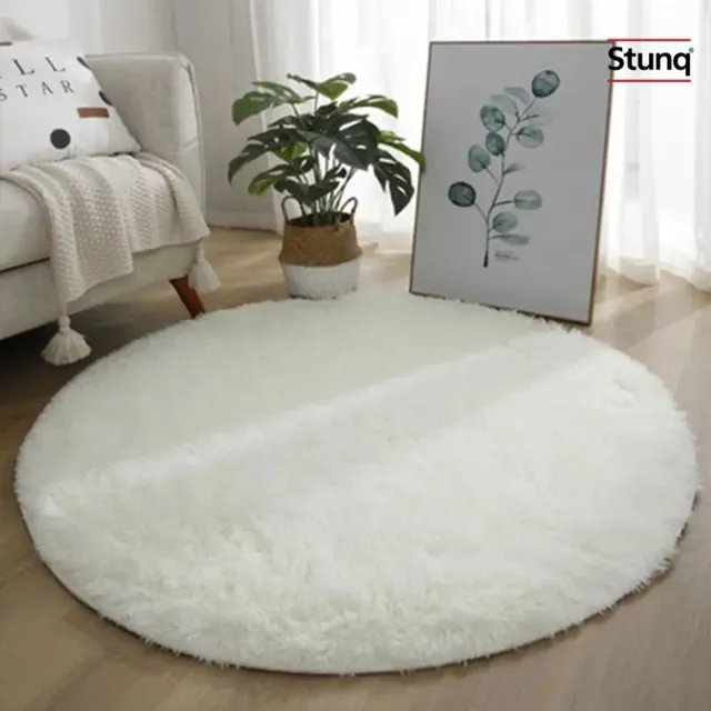 Stunq Rond Shaggy Tapijt Wit - Pluche Vloerkleed