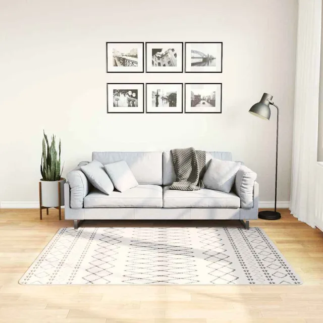 vidaXL Vloerkleed wasbaar 120x170 cm zwart en wit, foto 2